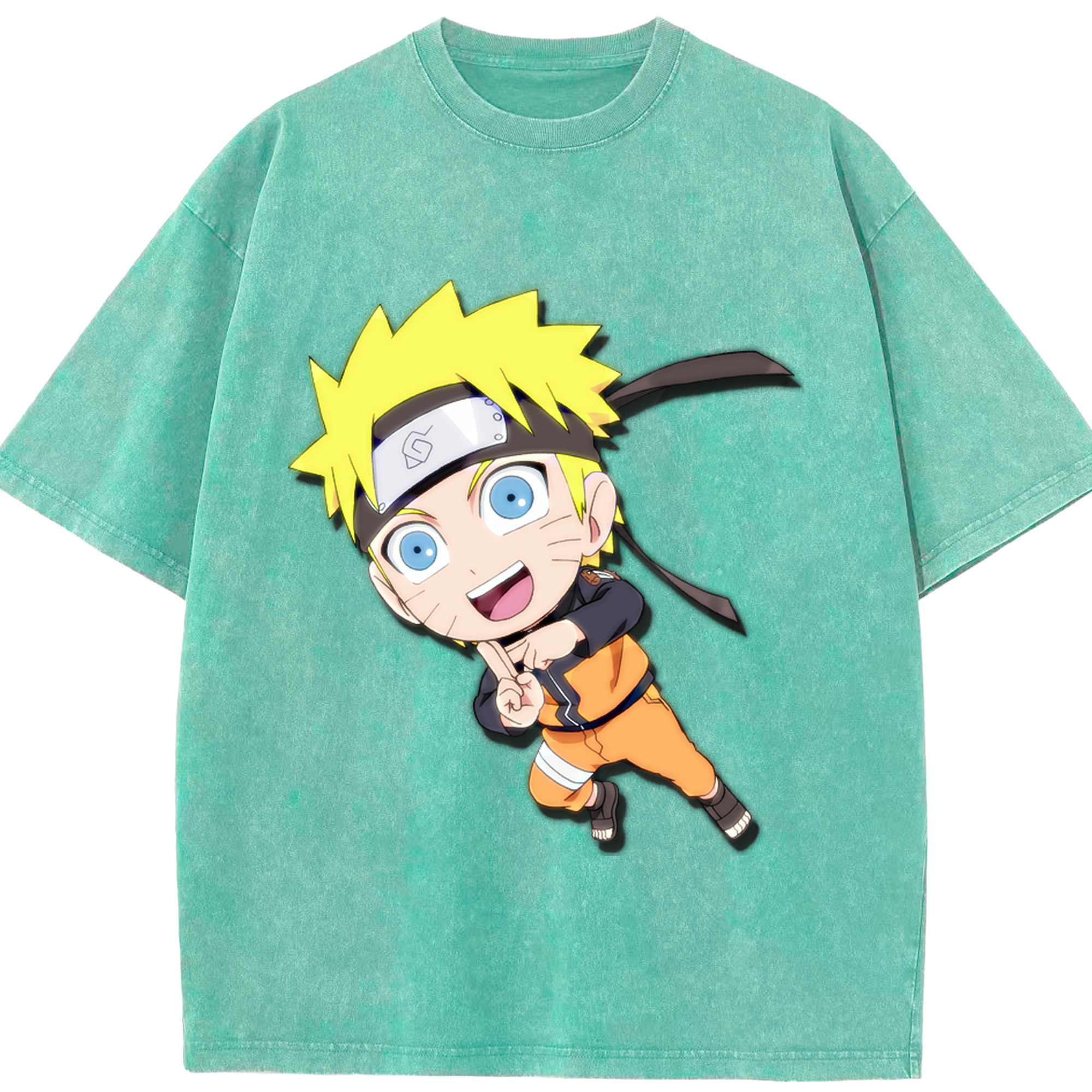 （画像用） NARUTO -ナルト- うずまき ナルト Uzumaki Naruto 綿100% ヴィンテージ風 半袖Tシャツ（フロントプリント）